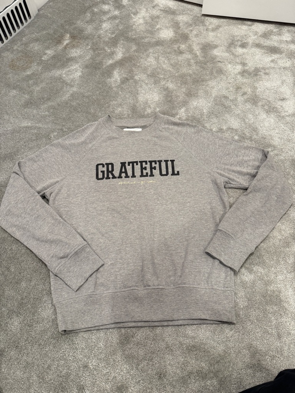 Spiritual Gangster Light Gray 'GRATEFUL' Crewneck Sweatshirt